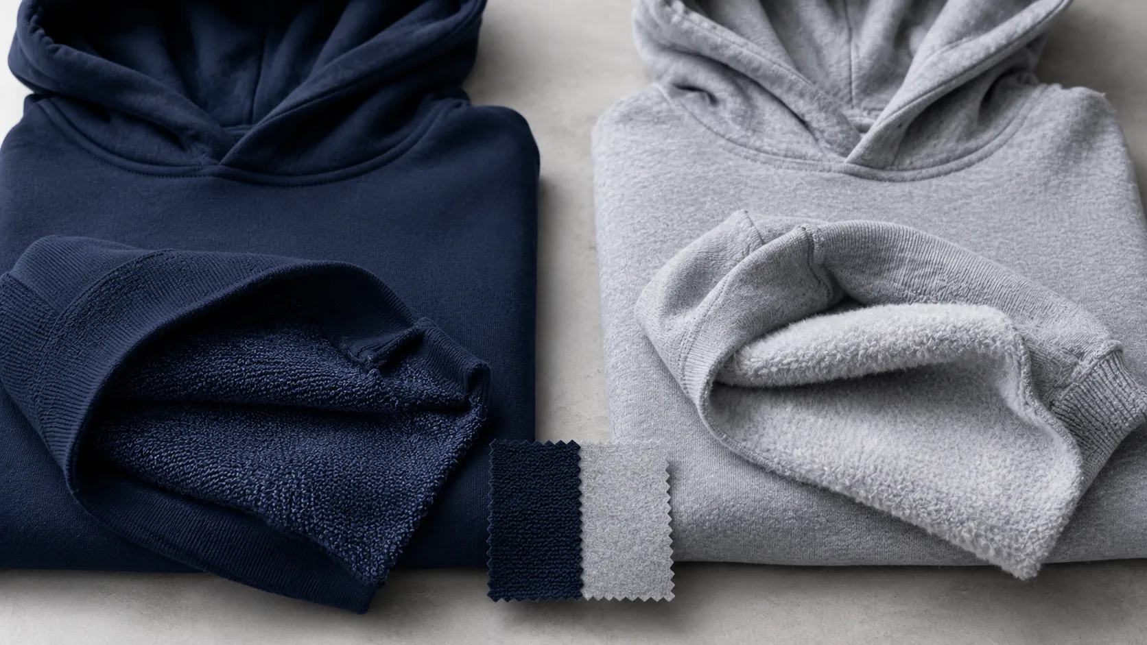 ผ้าทำเสื้อฮู้ด French Terry vs Fleece เลือกแบบไหนดี